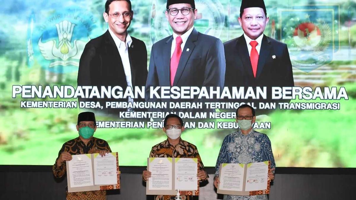 Mendes PDTT, Mendagri, dan Mendikbud Sepakati Program Peningkatan Kapasitas SDM di Desa