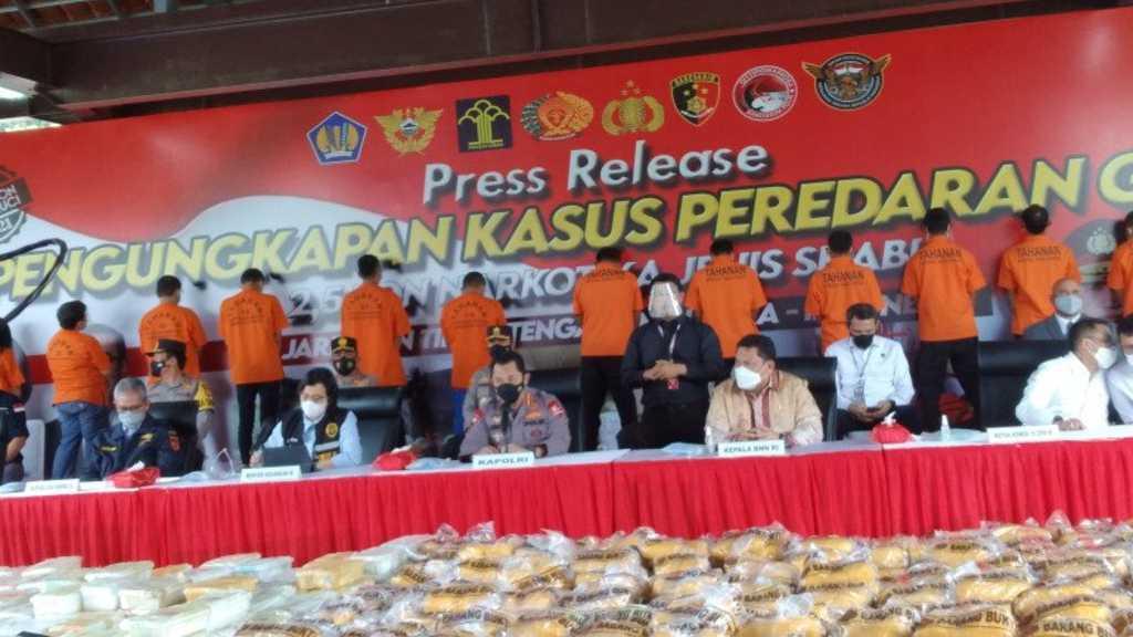Polri Ungkap Peredaran Sabu 2,5 Ton Jaringan Timur Tengah-Malaysia