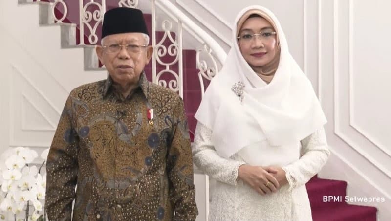 Rayakan Idul Fitri, Wapres Ma’ruf Amin Halal Bihalal Virtual