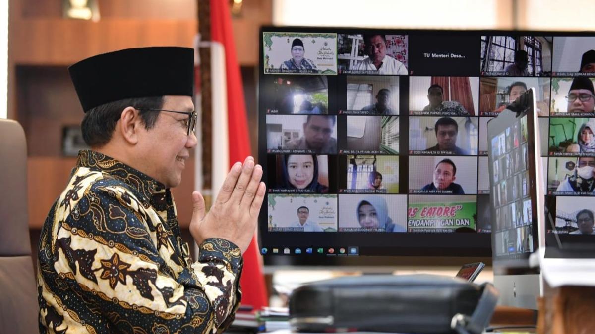 Halal Bihalal Virtual, Gus Menteri Janji Segera Tingkatkan Kesejahteraan Pendamping Desa