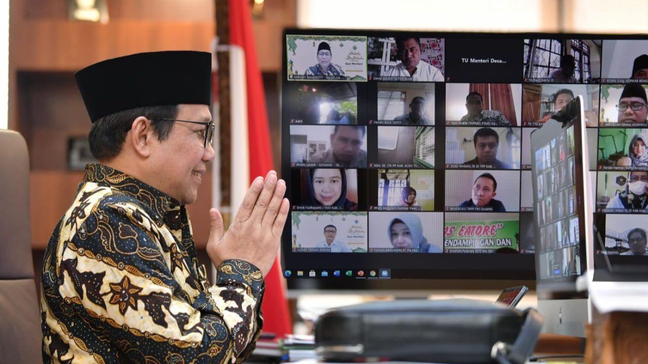 Halal Bihalal Virtual, Gus Menteri Janji Segera Tingkatkan Kesejahteraan Pendamping Desa