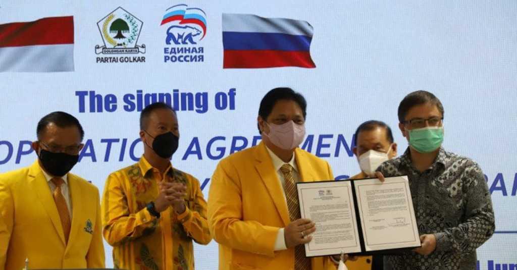 Golkar Resmi Jalin Kerjasama dengan Partai Rusia Bersatu