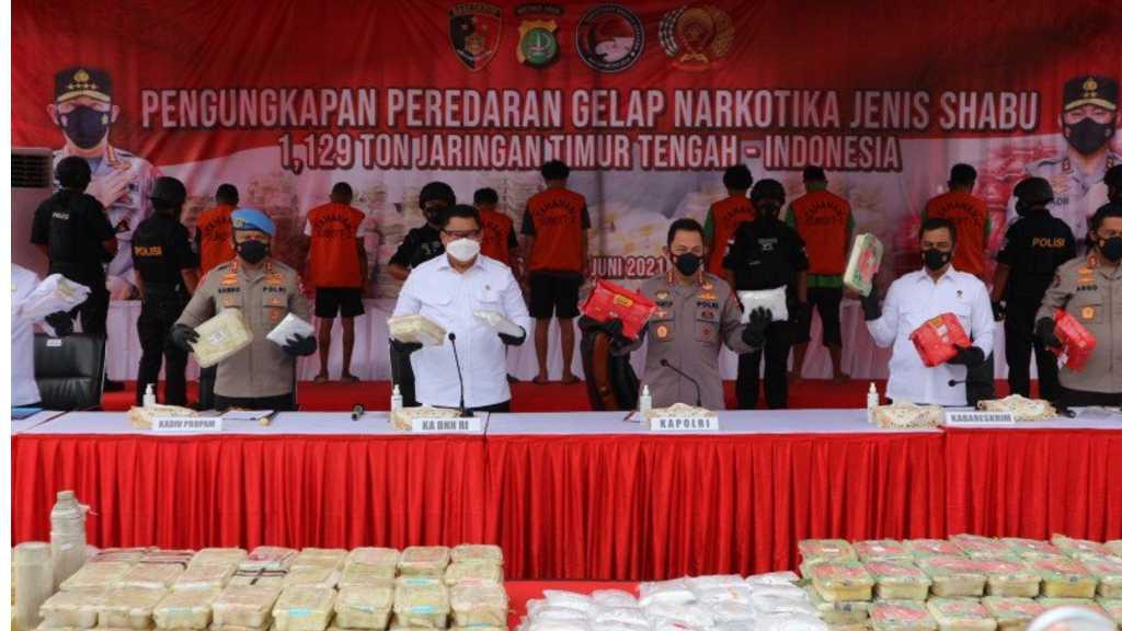 Polda Metro Jaya Sita 1,129 Ton Sabu dari Sindikat Narkoba Jaringan Timur Tengah