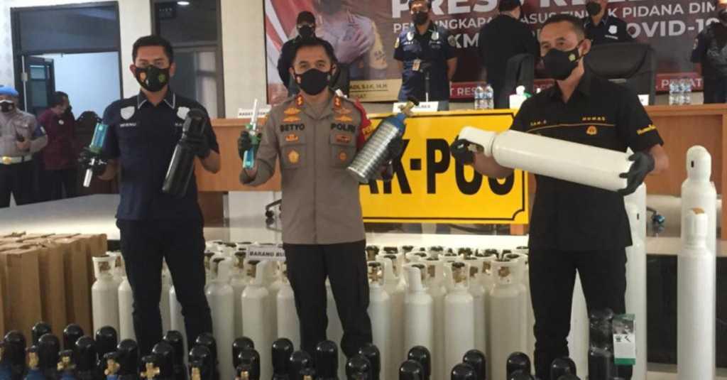 Polisi Akhirnya Ciduk Distributor Tabung Oksigen yang Mainkan Harga Dua Kali Lipat Hingga Untung Ratusan Juta Sebulan
