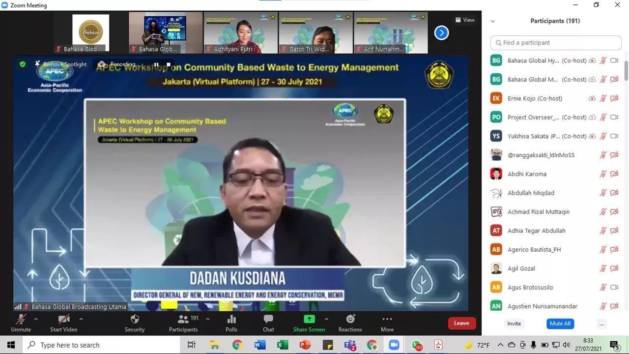 Kementerian ESDM Gelar Workshop APEC Pengelolaan Sampah Sebagai Energi Berbasis Komunitas