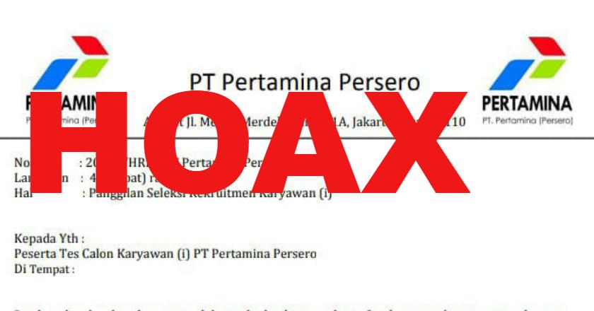 Awas Kena Modus! Pertamina Tak Pernah Kirim Surat Panggilan Wawancara Ini