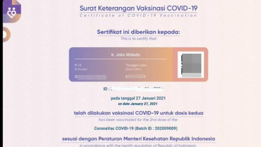 Ngeri! Sertifikat Vaksin Presiden Jokowi Beredar di Medsos, Kok Bisa?