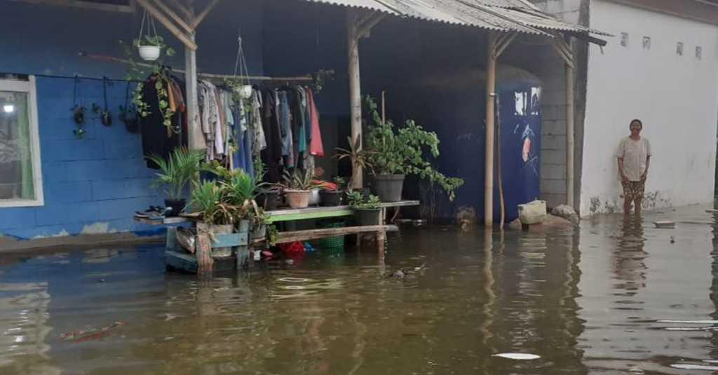Banjir Rob Kembali Rendam Permukiman Warga di Pesisir Tangerang