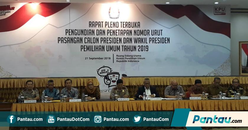 Jokowi-Ma'ruf dan Prabowo-Sandiaga Ditetapkan Jadi Peserta Pilpres 2019