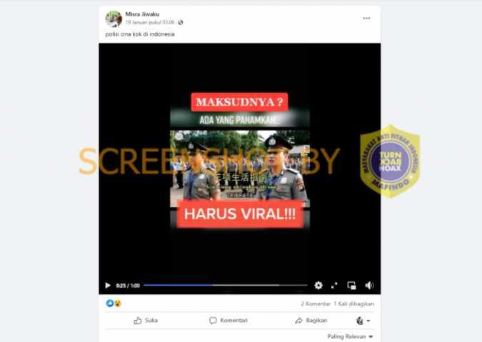 Video Polisi Cina di Indonesia, Cek Faktanya