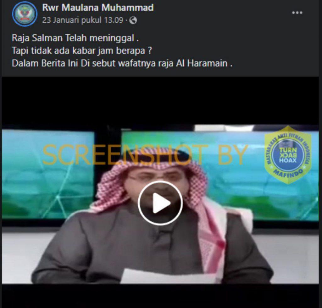 Raja Salman Meninggal Dunia, Cek Faktanya