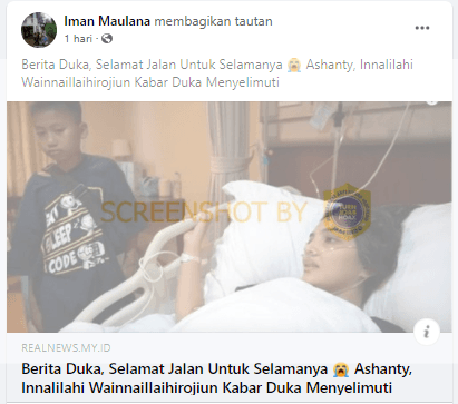 Ashanty Meninggal Dunia, Cek Faktanya