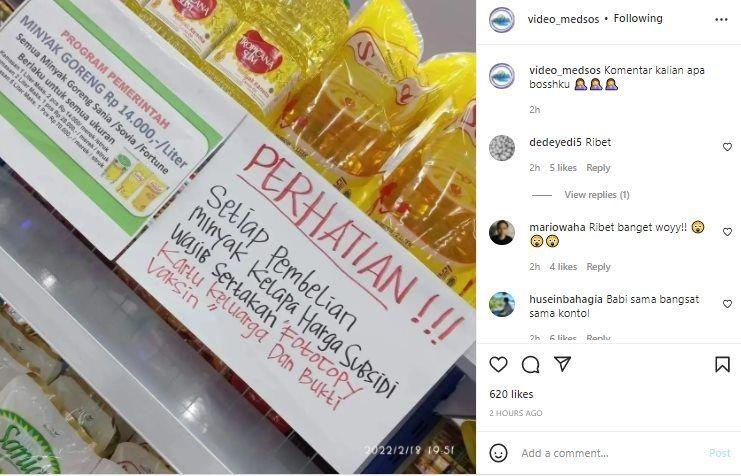 Ya Ampun, Viral Beli Minyak Goreng Wajib Fotocopy KK dan Bukti Vaksin