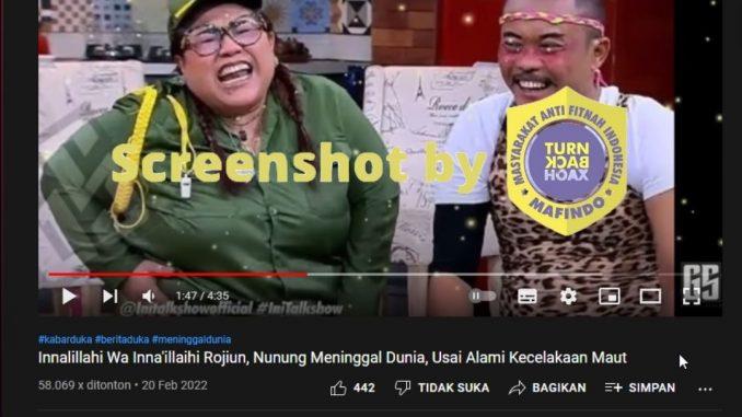 Nunung Meninggal Dunia karena Kecelakaan Maut, Cek Faktanya