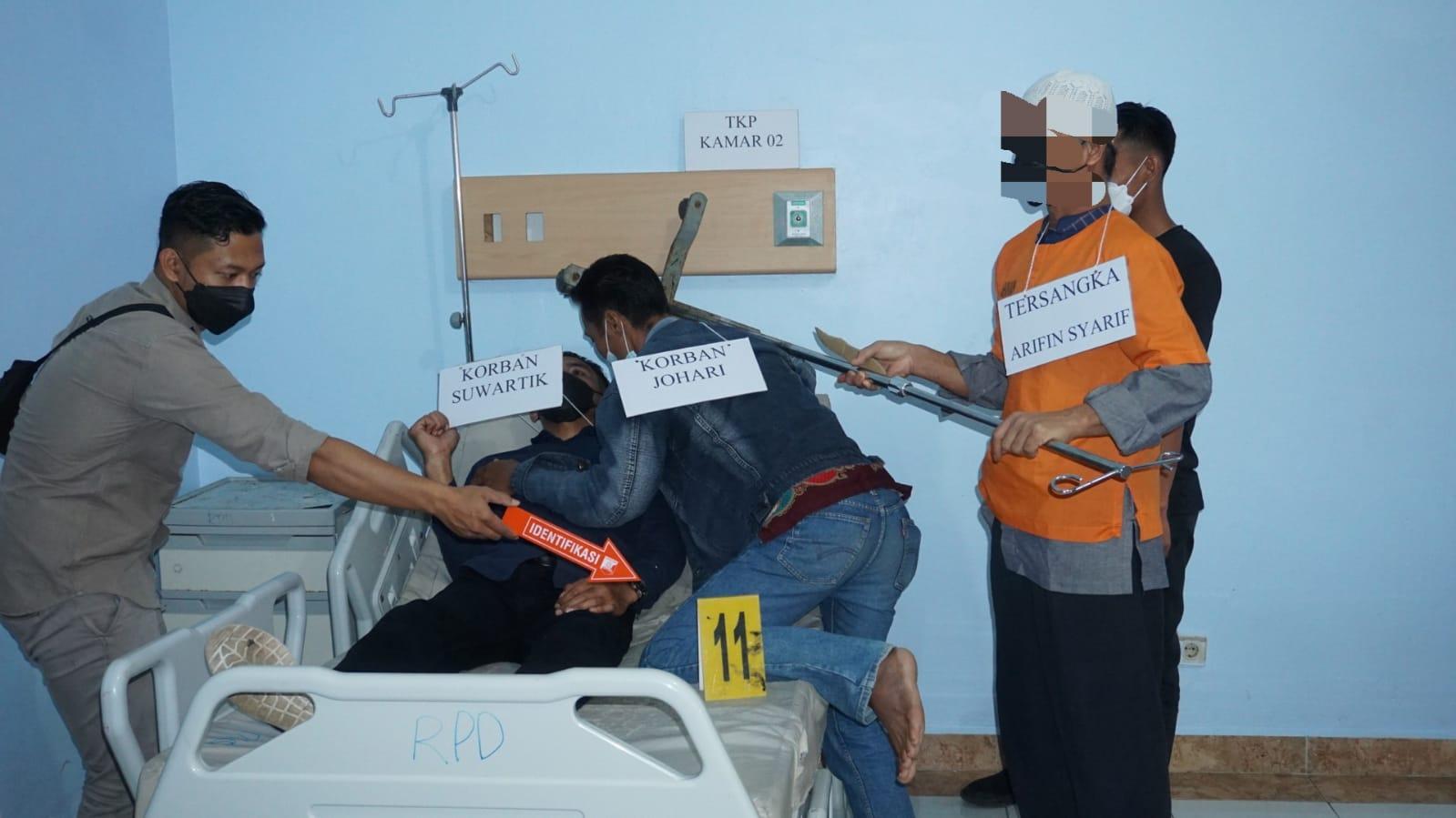 Polres Bener Meriah Gelar Rekonstruksi Kasus Pembunuhan di RSUD Munyang Kute