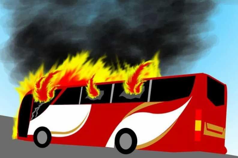 Bus Pariwisata Terbakar di Tol Pandaan-Malang, Semua Penumpang Selamat