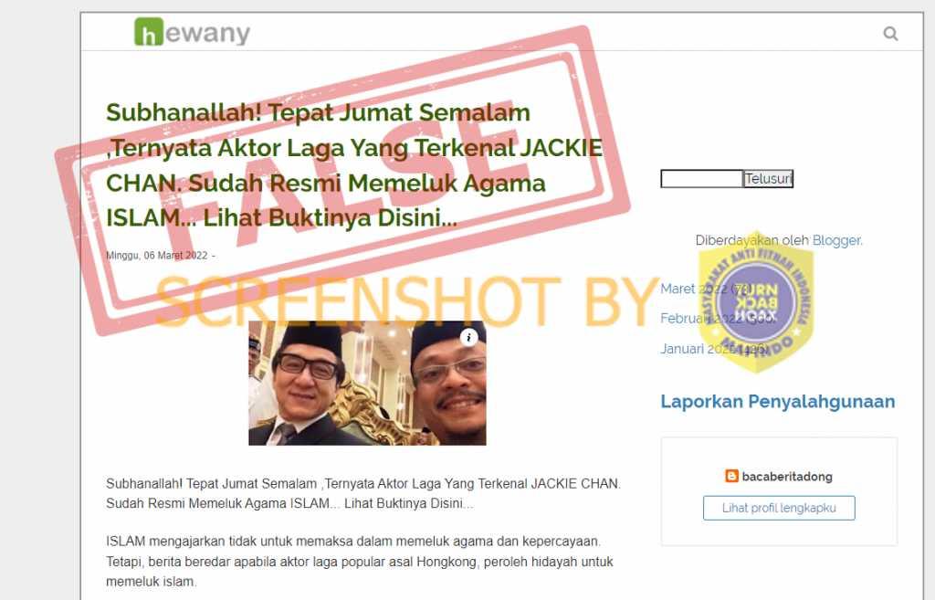 Subhanallah, Jackie Chan Sudah Resmi Masuk Islam, Cek Faktanya