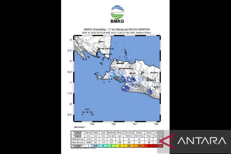 Gempa M 5,0 di Lebak Banten Akibat Aktivitas Subduksi Lempeng