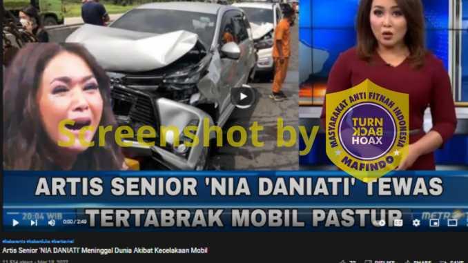 Artis Nia Daniati Meninggal Dunia karena Kecelakaan Mobil, Cek Faktanya