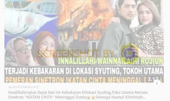 Kebakaran di Lokasi Syuting, Dua Pemeran Utama Sinetron Ikatan Cinta Meninggal Dunia, Cek Faktanya
