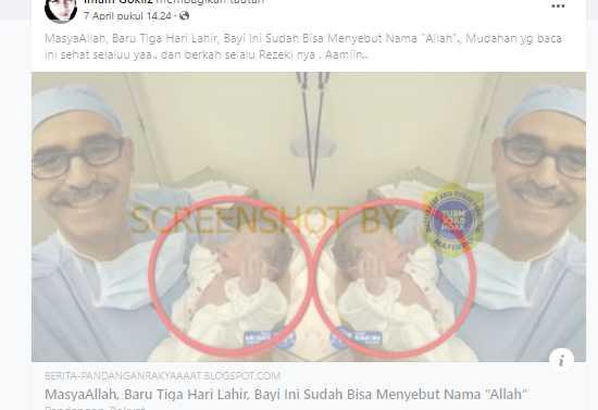 Masya Allah, Bayi Baru Lahir Sudah Bisa Menyebut Nama 'Allah', Cek Faktanya