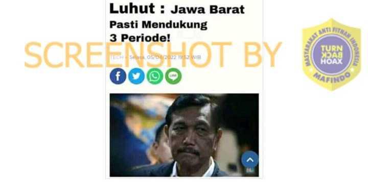 Luhut: Jawa Barat Pasti Mendukung 3 Periode!, Cek Faktanya