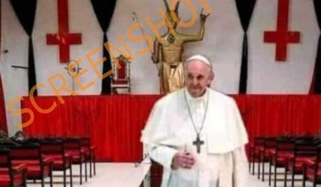 Paus Fransiskus Berada di Kuil Setan, Cek Faktanya