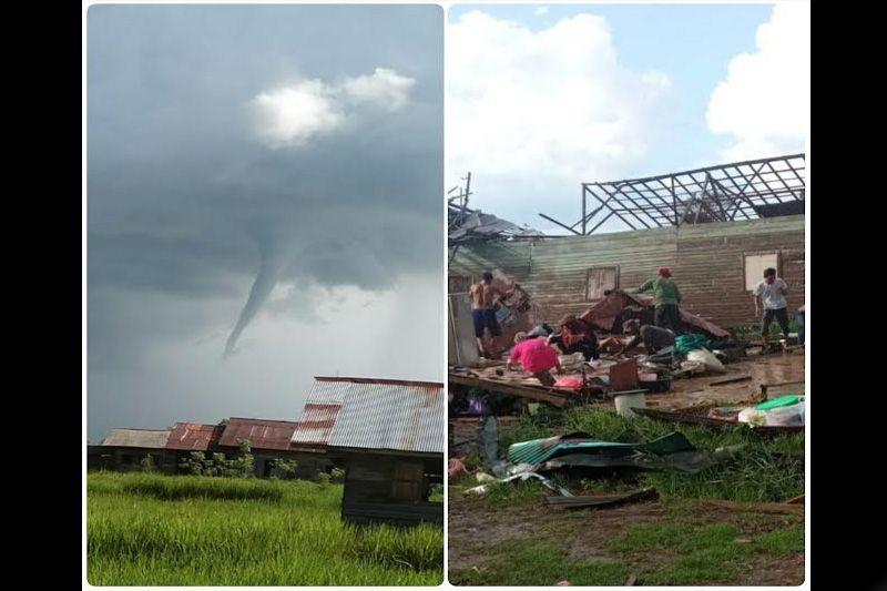 Angin Puting beliung Terjang Kapuas, 13 Rumah Alami Rusak Berat
