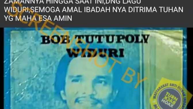 Penyanyi Legendaris Bob Tutupoly Meninggal Dunia, Cek Faktanya