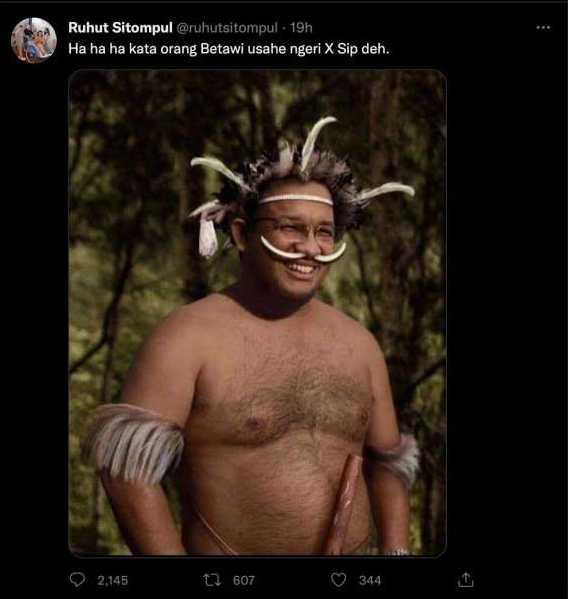 Bamus Desak Ruhut Sitompul Minta Maaf karena Bawa-bawa Betawi untuk Sebar Hoax Anies Pakai Koteka