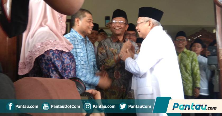 Mahfud MD Ikut Sambut Kedatangan Ma'ruf Amin di Rumah Istri Gus Dur