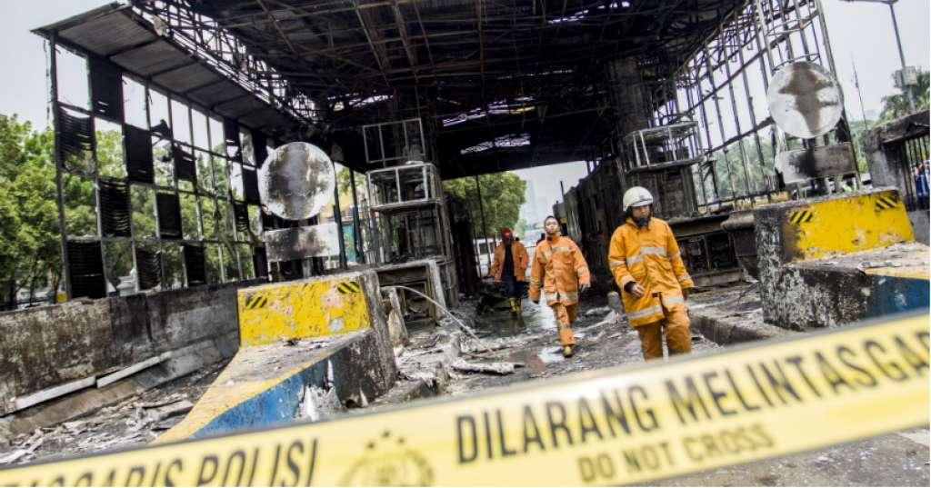 Pasca Kebakaran Gerbang Tol Penjompongan Sudah Dapat Dioperasikan