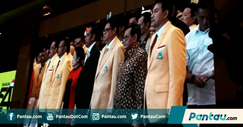 Jokowi dan Sejumlah Pimpinan Parpol Hadiri Puncak HUT Partai Golkar