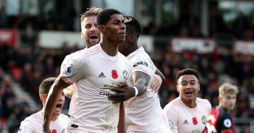 Gol Telat Rashford Bawa MU Jinakkan Tuan Rumah AFC Bournemouth