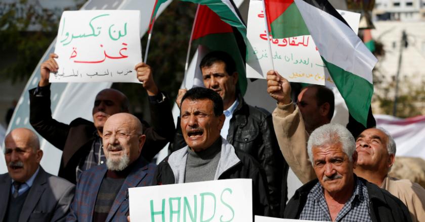 Ratusan Warga Palestina Lakukan Aksi Protes Agresi Israel di Jalur Gaza