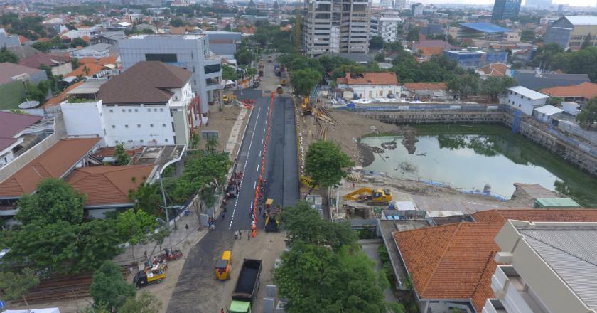 Jalan Gubeng Telah Dibuka Dua Lajur Malam Ini
