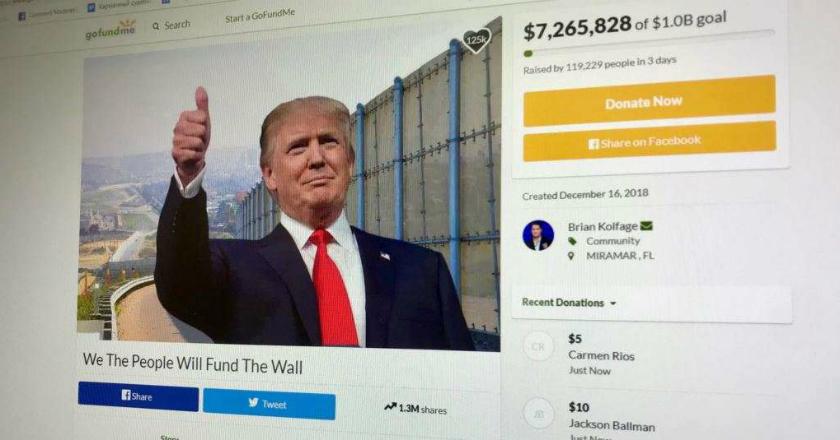 Galang Dana untuk Bantu Trump Bangun Tembok Dihentikan