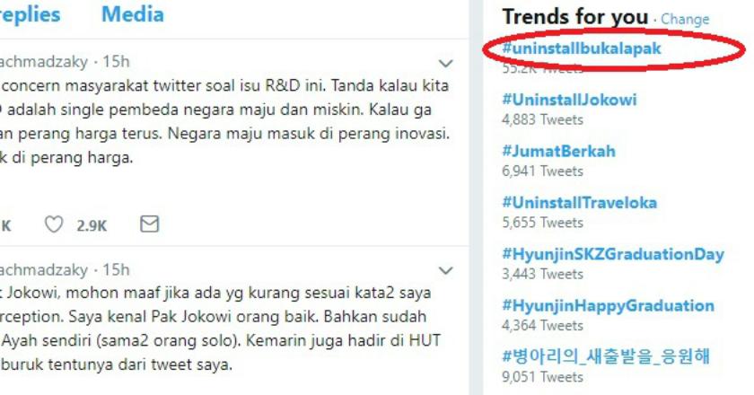 Viral Hashtag #uninstalbukalapak, Cuitan CEO Bukalapak Soal Industri 4.0