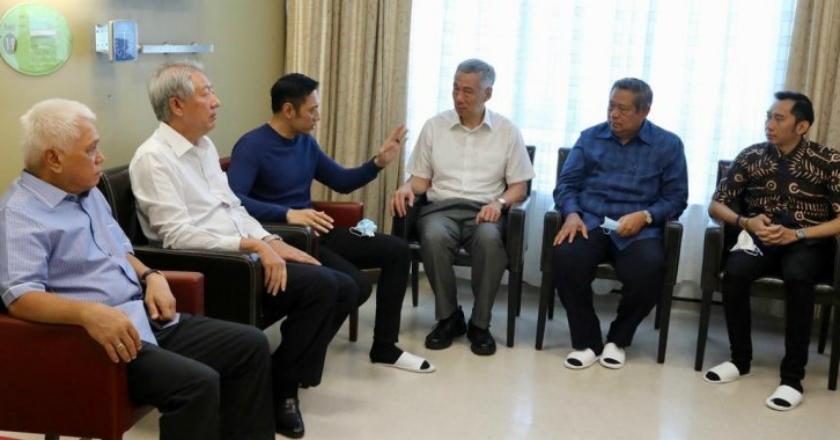 Ditemani SBY-AHY, PM Singapura Lee Hsien Loong Jenguk Ani Yudhoyono