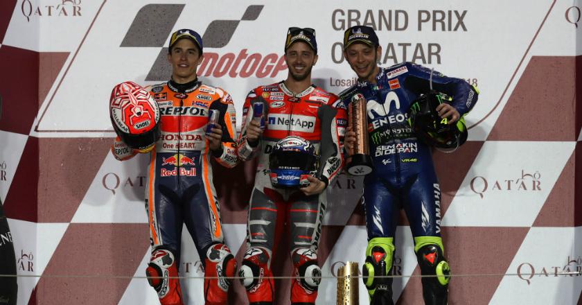 Rossi di Antara Marquez dan Dovizioso