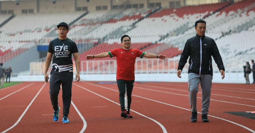 Lari Pagi Bareng Cak Imin di GBK, Menpora Tinjau Persiapan Venue