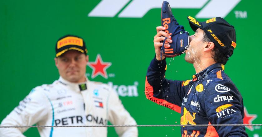 Pantau Foto: Selebrasi Unik Kemenangan Ricciardo di Grand Prix China