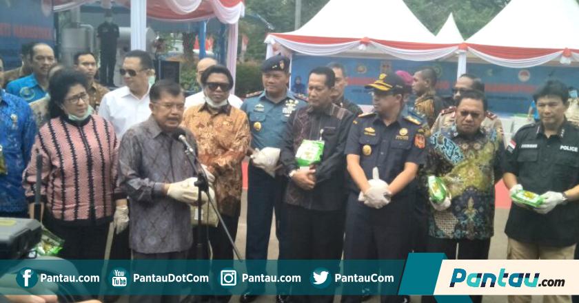 Pimpin Pemusnahan 2,6 Ton Sabu, Wapres Cecar Soal Banyaknya Pengedar yang Lolos