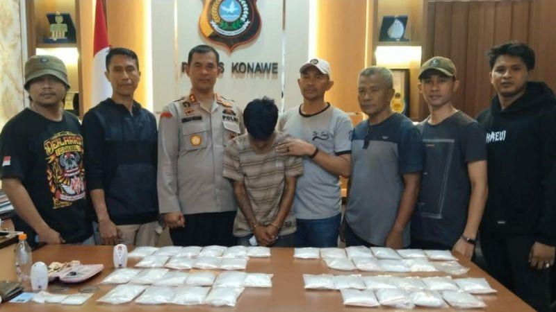 Polisi Tangkap Pengedar 4,3 Kg Sabu di Konawe Sultra