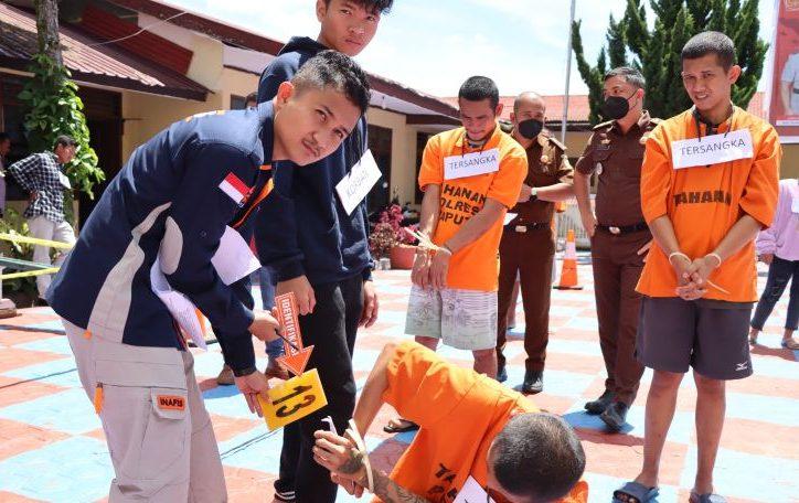 Polres Taput Gelar Rekonstruksi Pembunuhan di Siborongborong dengan 22 Adegan