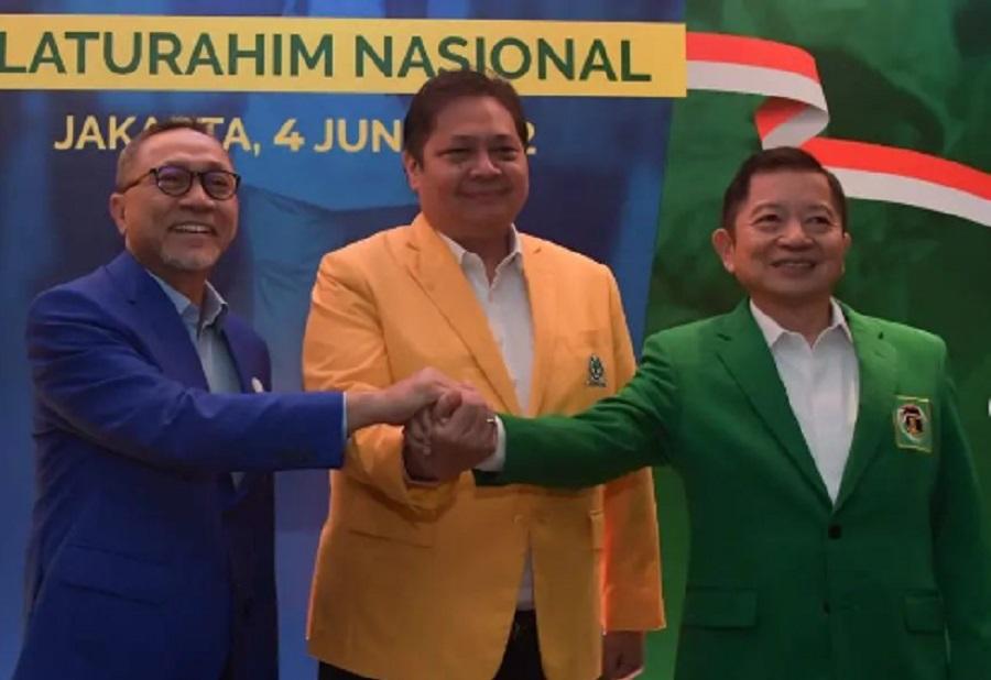 Zulkifli Hasan-Suharso-Airlangga, Trio KIB Kompak Daftar Bareng ke KPU Hari Ini