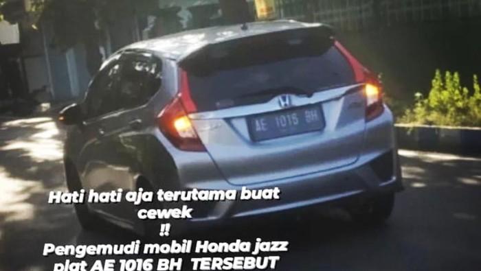 Pengendara Jazz Pamer Alat Kelamin di Ponorogo Diduga Berasal dari Madiun